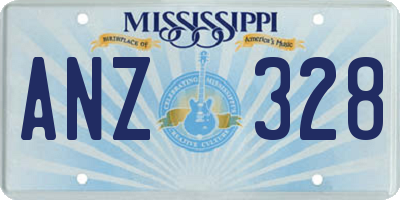 MS license plate ANZ328