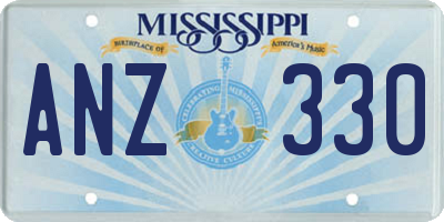 MS license plate ANZ330