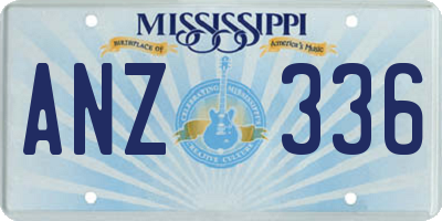 MS license plate ANZ336