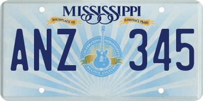 MS license plate ANZ345