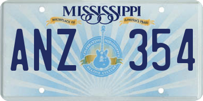 MS license plate ANZ354