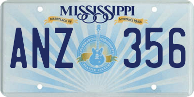 MS license plate ANZ356