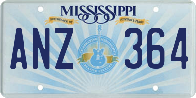 MS license plate ANZ364