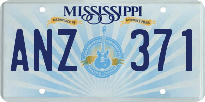 MS license plate ANZ371