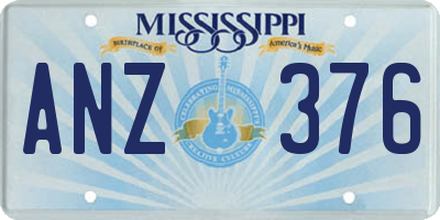 MS license plate ANZ376