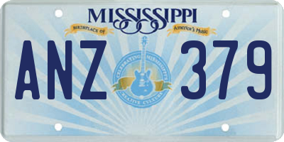 MS license plate ANZ379
