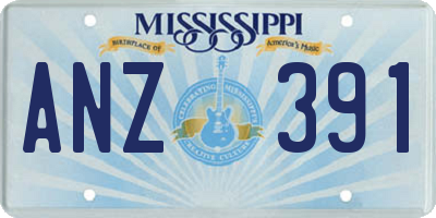 MS license plate ANZ391