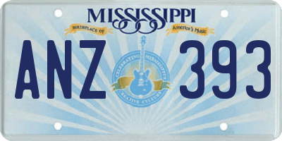 MS license plate ANZ393