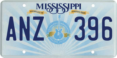 MS license plate ANZ396