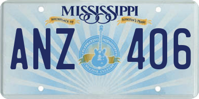 MS license plate ANZ406