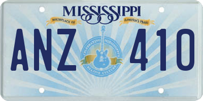 MS license plate ANZ410