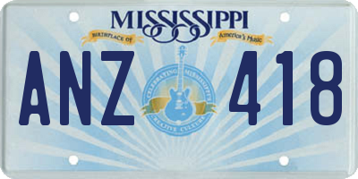 MS license plate ANZ418