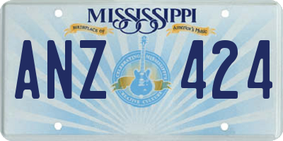 MS license plate ANZ424