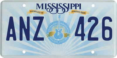 MS license plate ANZ426