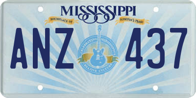 MS license plate ANZ437