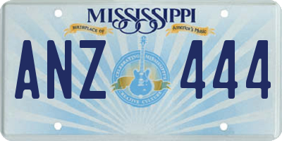 MS license plate ANZ444