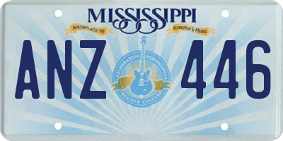 MS license plate ANZ446