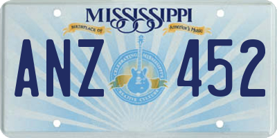 MS license plate ANZ452