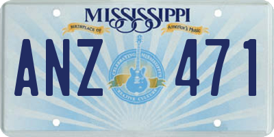 MS license plate ANZ471