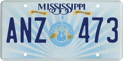 MS license plate ANZ473