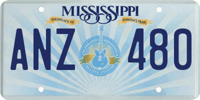 MS license plate ANZ480