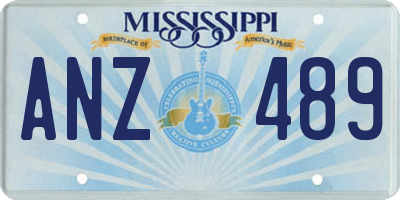 MS license plate ANZ489