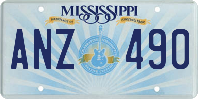 MS license plate ANZ490
