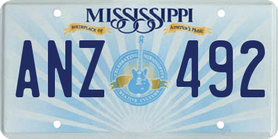 MS license plate ANZ492