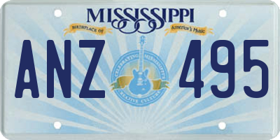 MS license plate ANZ495