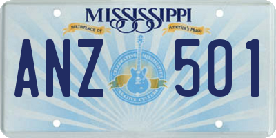MS license plate ANZ501