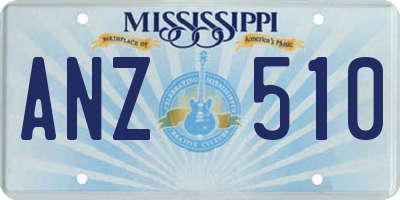 MS license plate ANZ510