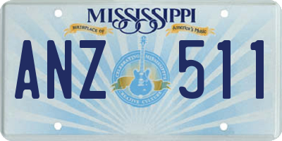 MS license plate ANZ511