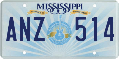 MS license plate ANZ514
