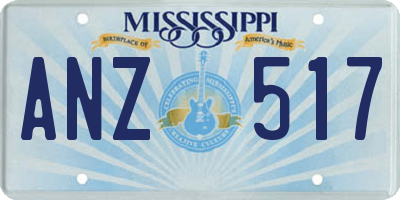 MS license plate ANZ517