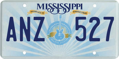 MS license plate ANZ527