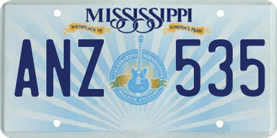 MS license plate ANZ535
