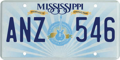 MS license plate ANZ546