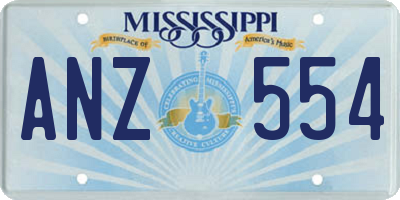 MS license plate ANZ554