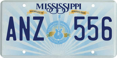 MS license plate ANZ556