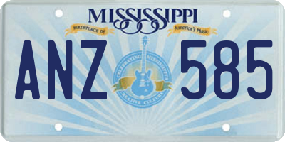 MS license plate ANZ585