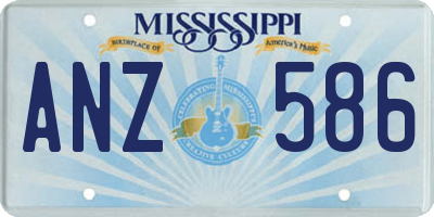 MS license plate ANZ586
