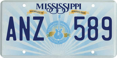 MS license plate ANZ589