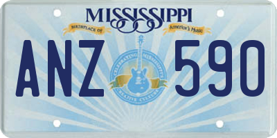 MS license plate ANZ590
