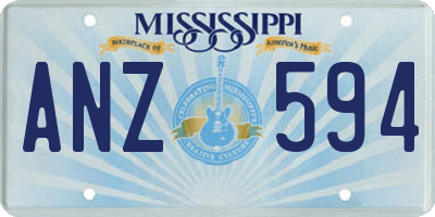 MS license plate ANZ594
