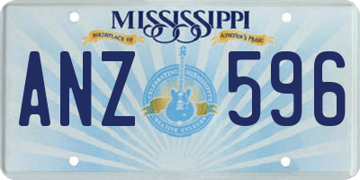 MS license plate ANZ596