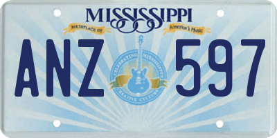MS license plate ANZ597