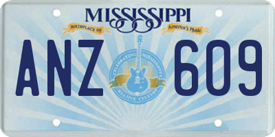 MS license plate ANZ609