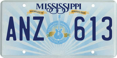 MS license plate ANZ613