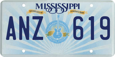 MS license plate ANZ619