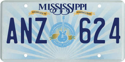 MS license plate ANZ624
